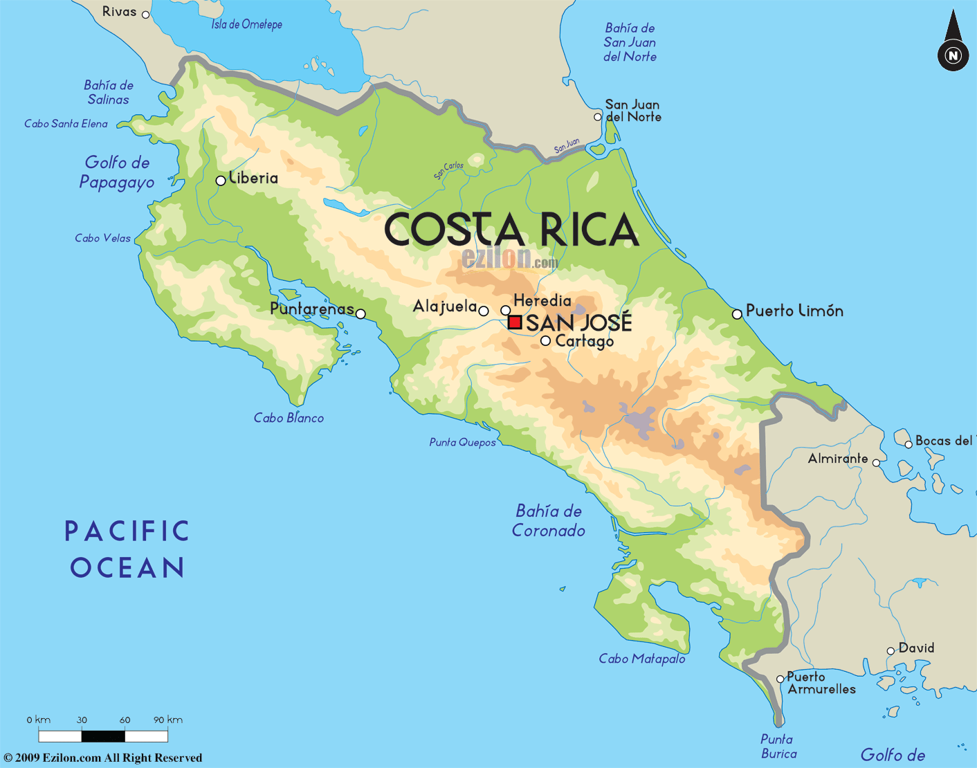 Map of Costa Rica